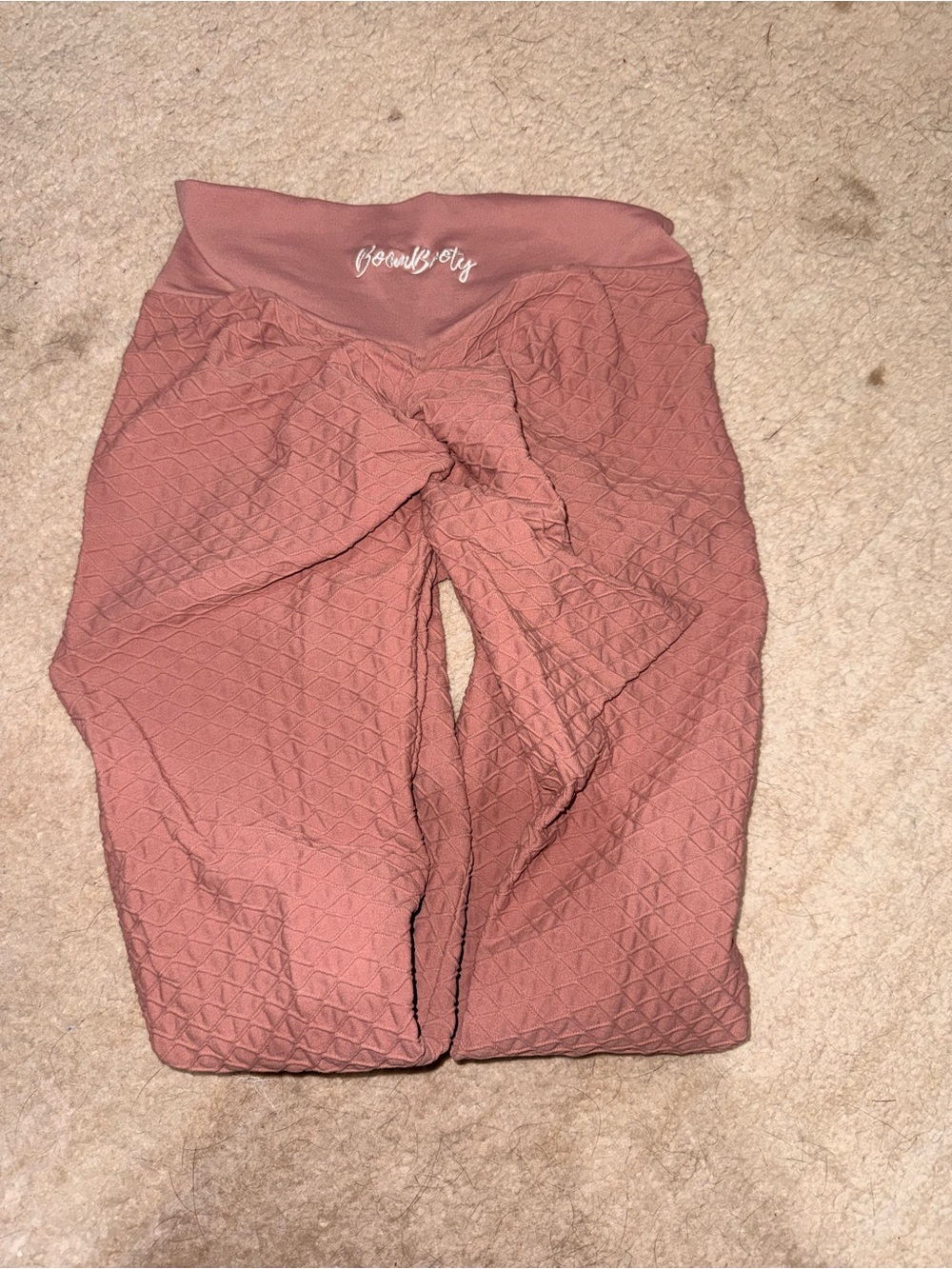 Boom BootyTextured High-Waist Leggings in Dusty Rose